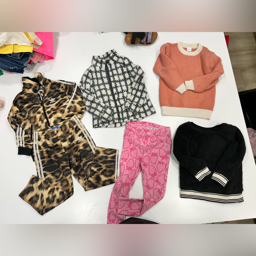 Adidas Kids Leopard Print Track Jacket & Pants Set - Brown